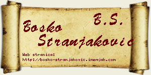 Boško Stranjaković vizit kartica